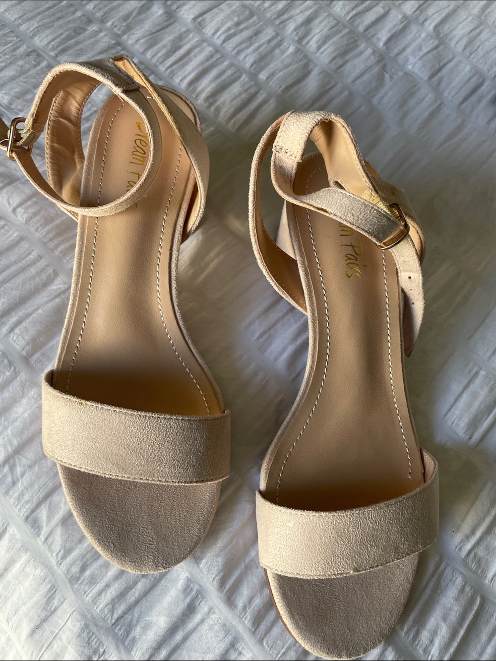 Dream Pairs Nude Ankle-Strap Block Heels